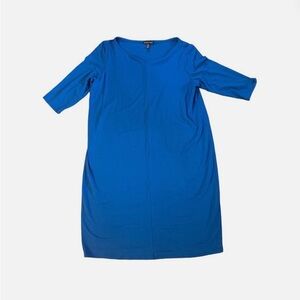 Eileen Fisher - Classic Blue Scoop Neck Dress - Unbranded